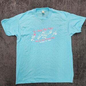 Screen Stars Vintage 90's Blue T-shirt Clinton Site United Run Size XL